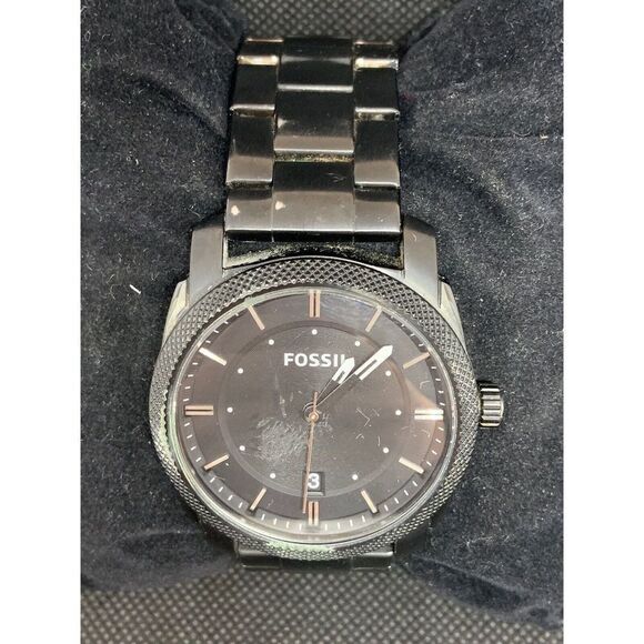 Fossil FS4775 Men's Watch Black Plated Stainless Steel Bracelet Quartz 42mm O589 - Picture 1 of 8